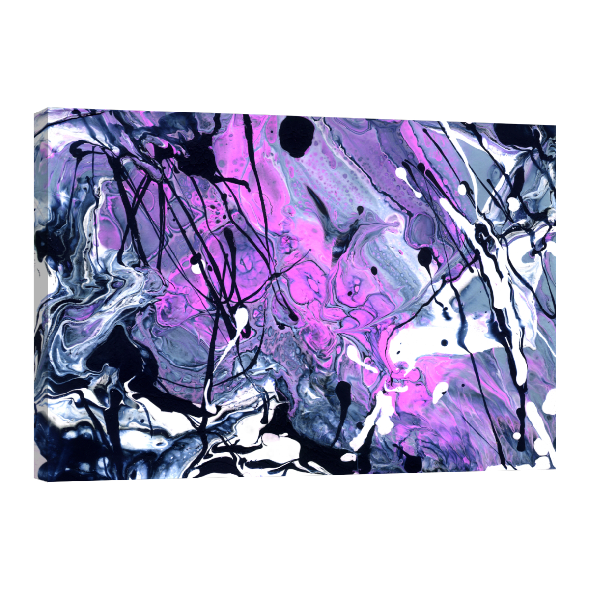 Cuadro Canvas Revolution 90 X 60 CM Salpicaduras en Morado