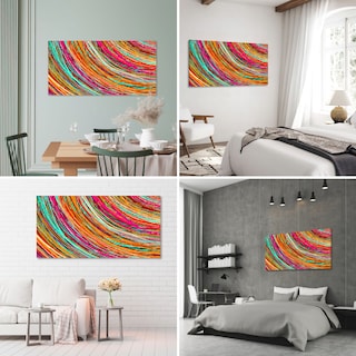 Foto 2 | Cuadro Canvas Revolution 160 X 80 CM Líneas de Varios Colores