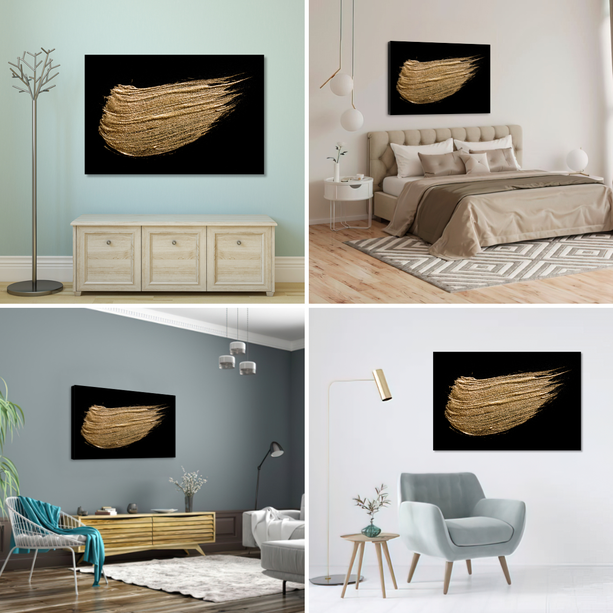 Foto 3 pulgar | Cuadro Canvas Revolution 120 X 80 CM Brochazo Dorado