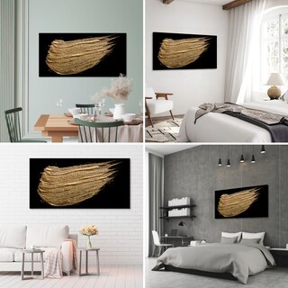 Foto 2 | Cuadro Canvas Revolution 120 X 60 CM Brochazo Dorado