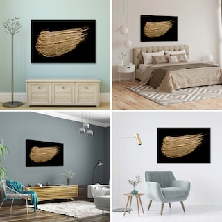 Foto 2 | Cuadro Canvas Revolution 90 X 60 CM Brochazo Dorado