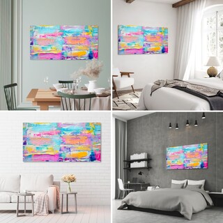 Foto 2 | Cuadro Canvas Revolution 160 x 80 cm Brochazos en Tonos Pastel