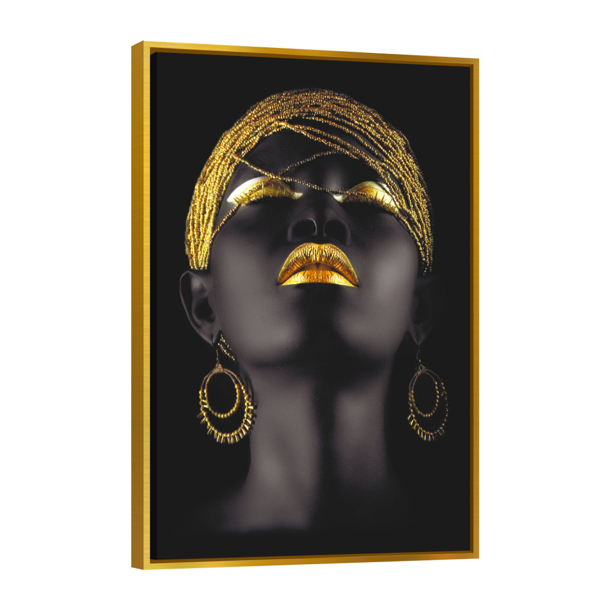 Foto 2 pulgar | Cuadro Canvas Revolution Mujer 60 x 90 cm con Marco color Dorado