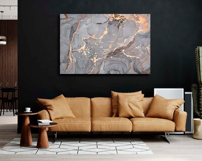 Foto 2 | Cuadro Decorativo Canvas Art Marmol Translucido Tela Gris Multicolor con Barniz a registro 180x120cm.