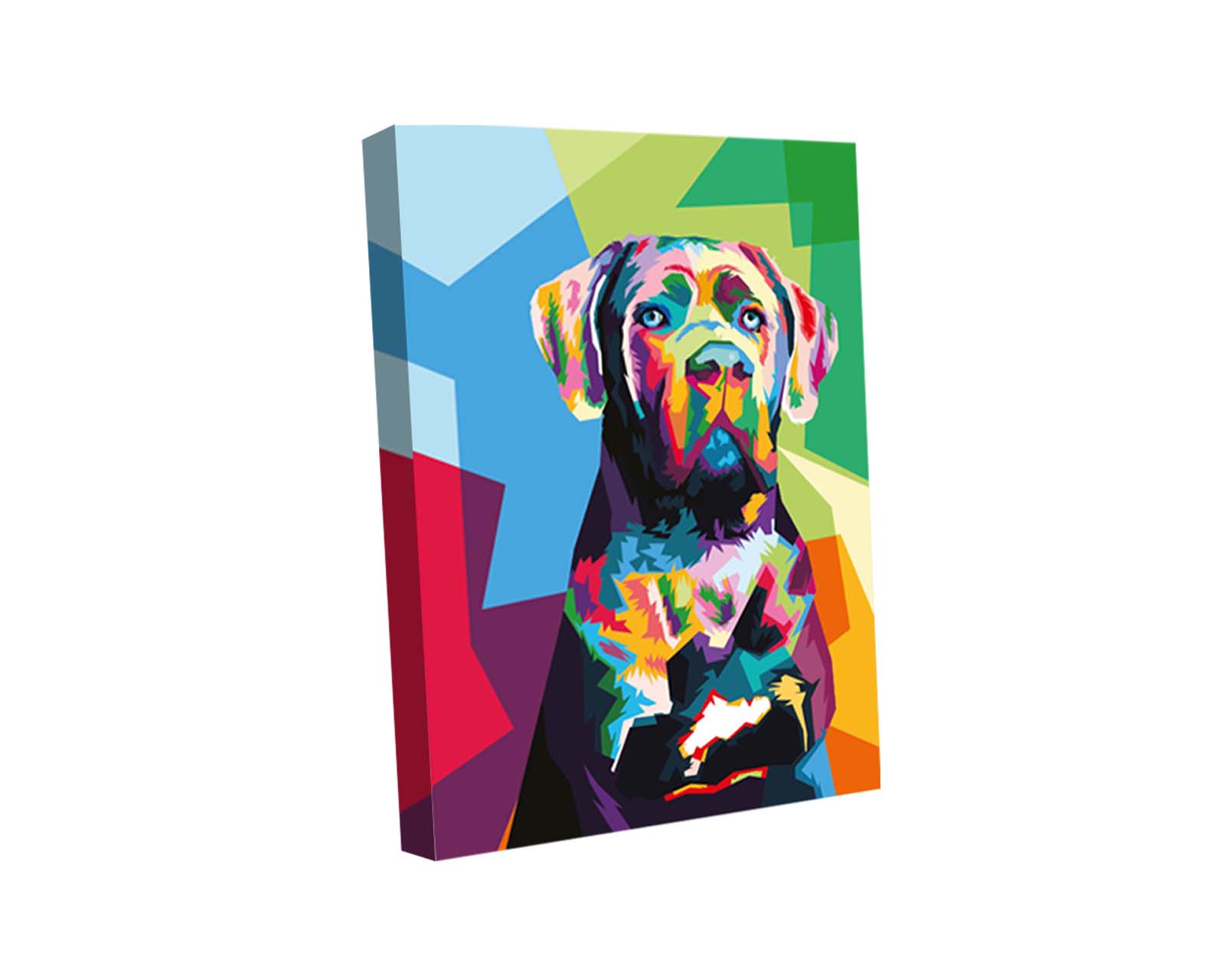 Cuadro Decorativo Canvas Art Perro en Arte Pop con Colores Vivos Multicolor 130 X 80 CM