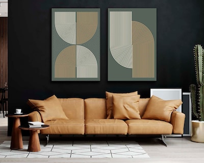 Foto 2 | Set de 2 Cuadros Decorativos Canvas Art Concepto Decoración de Boho Multicolor 40 X 60 CM