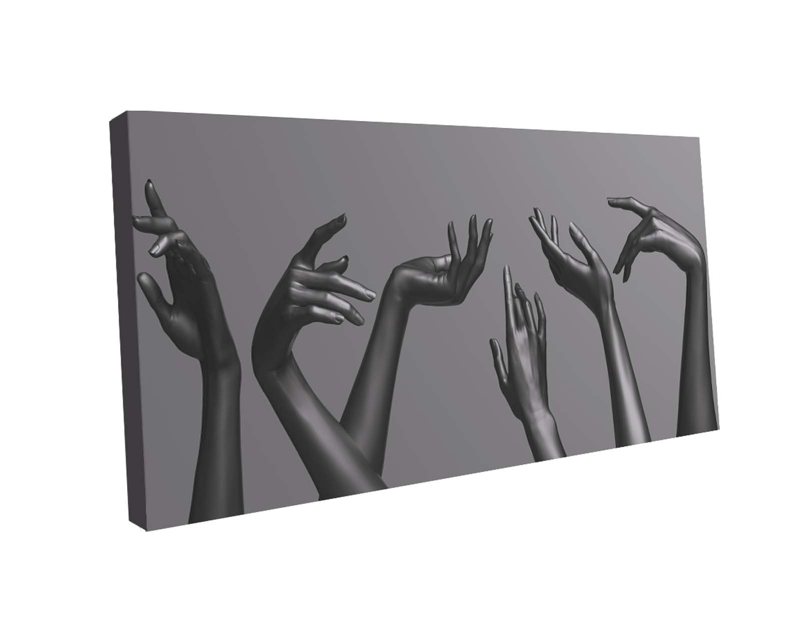 Cuadro Decorativo Canvas Art Muchas Manos Femeninas Gesto Elegante Multicolor 120x60cm