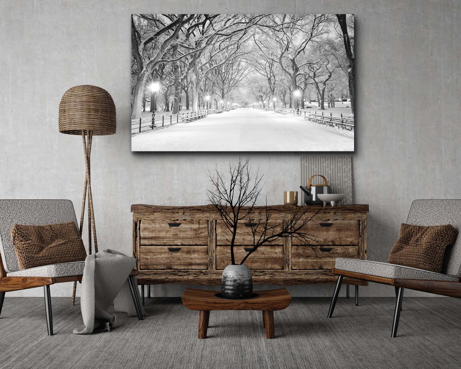 Foto 2 | Cuadro Decorativo Canvas Art Central Park Nyc en Tormenta de Nieve Multicolor 130x80cm