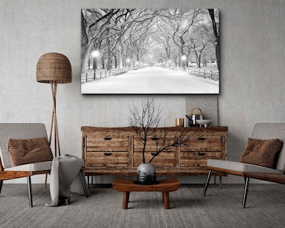 Foto 2 | Cuadro Decorativo Canvas Art Central Park Nyc en Tormenta de Nieve Multicolor 130x80cm