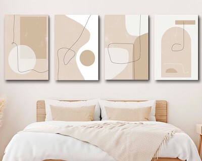 Foto 2 | Set se 4 Cuadros Decorativos Canvas Art Afiches Modernos Y Abstractos Multicolor 40x60cm
