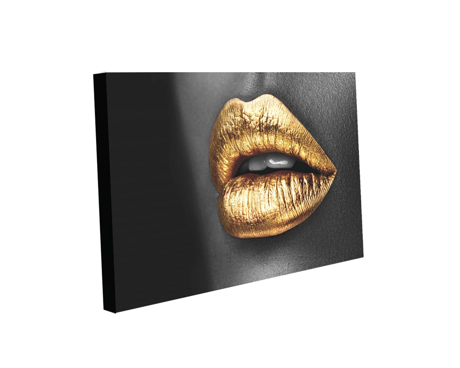 Foto 2 pulgar | Cuadro Decorativo Canvas Art Labios Brillantes Dorado Multicolor 130 X 90 CM