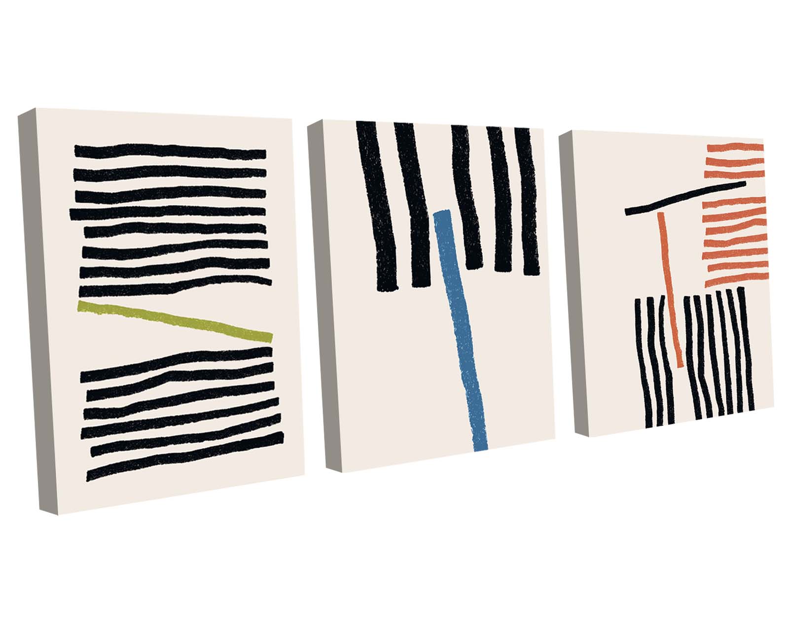 Foto 2 pulgar | Set de 3 Cuadros Decorativos Canvas Art Ilustración Creativa Minimalista Multicolor 40 x 60 cm