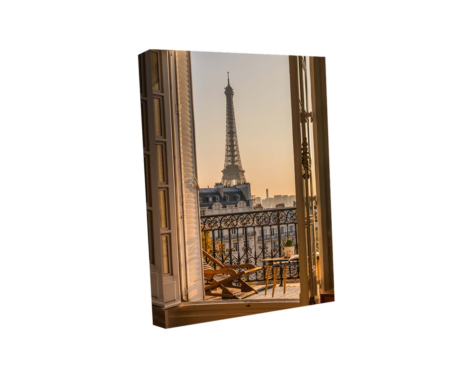 Foto 2 pulgar | Cuadro Decorativo Canvas Art Balcón de París con Vista a La Torre Eiffel Multicolor 130 X 80 CM