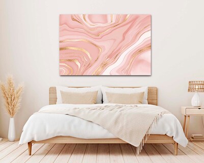 Foto 2 | Cuadro Decorativo Canvas Art Diseño de Mármol Líquido de Fondo Rosa Multicolor 120 X 180 CM
