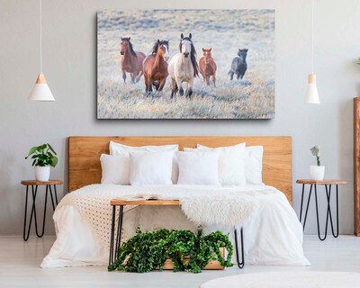 Foto 2 | Cuadro Decorativo Canvas Art Una Pequeña Manada de Caballos Multicolor 130 X 80 CM