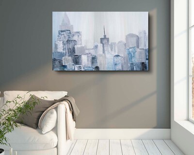 Foto 2 | Cuadro Decorativo Canvas Art Ciudad Abstracta de Pintura Acrílica Multicolor 130X 80 CM