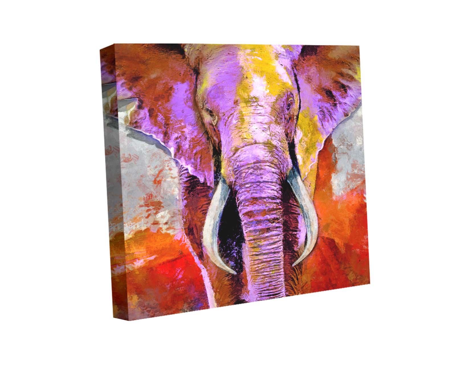 Foto 2 pulgar | Cuadro Decorativo Canvas Art Pintura Moderna de Elefante Colorido Multicolor 120 X 120 CM