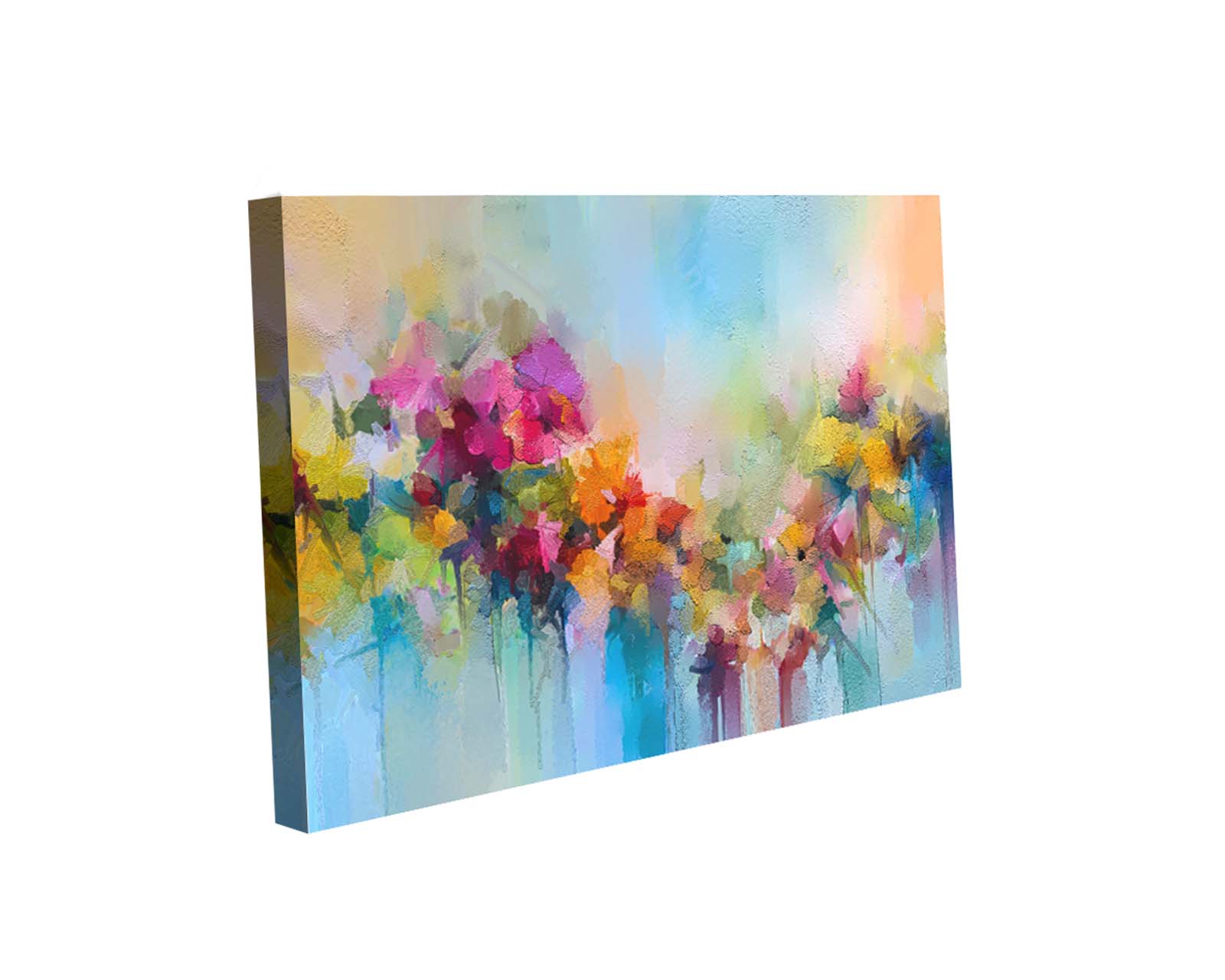 Cuadro Decorativo Canvas Art Pintura Acrílica de Flor Primaveral Multicolor 130 X 80 CM