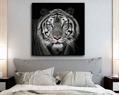 Foto 2 | Cuadro Decorativo Canvas Art Tigre Blanco 120 x 120 cm