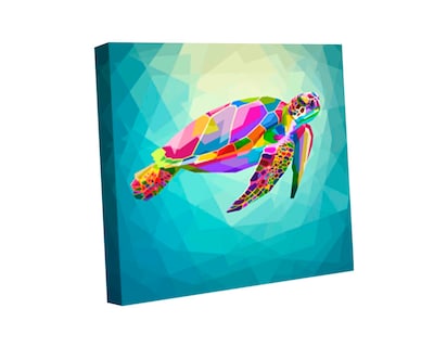 Foto 1 | Cuadro Decorativo Canvas Art Tortuga Colorida 120 x 120 cm