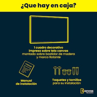Foto 4 | Cuadro Canvas Revolution Sueños de Geometría 90 x 60 cm con Marco color Dorado