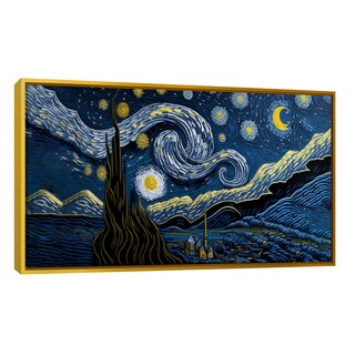 Foto 1 | Cuadro Canvas Revolution Noche Estrellada 3d 120 x 60 cm con Marco color Dorado