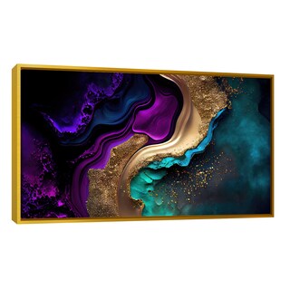 Foto 1 | Cuadro Canvas Revolution Mármol Galáctico 140 x 70 cm con Marco color Dorado