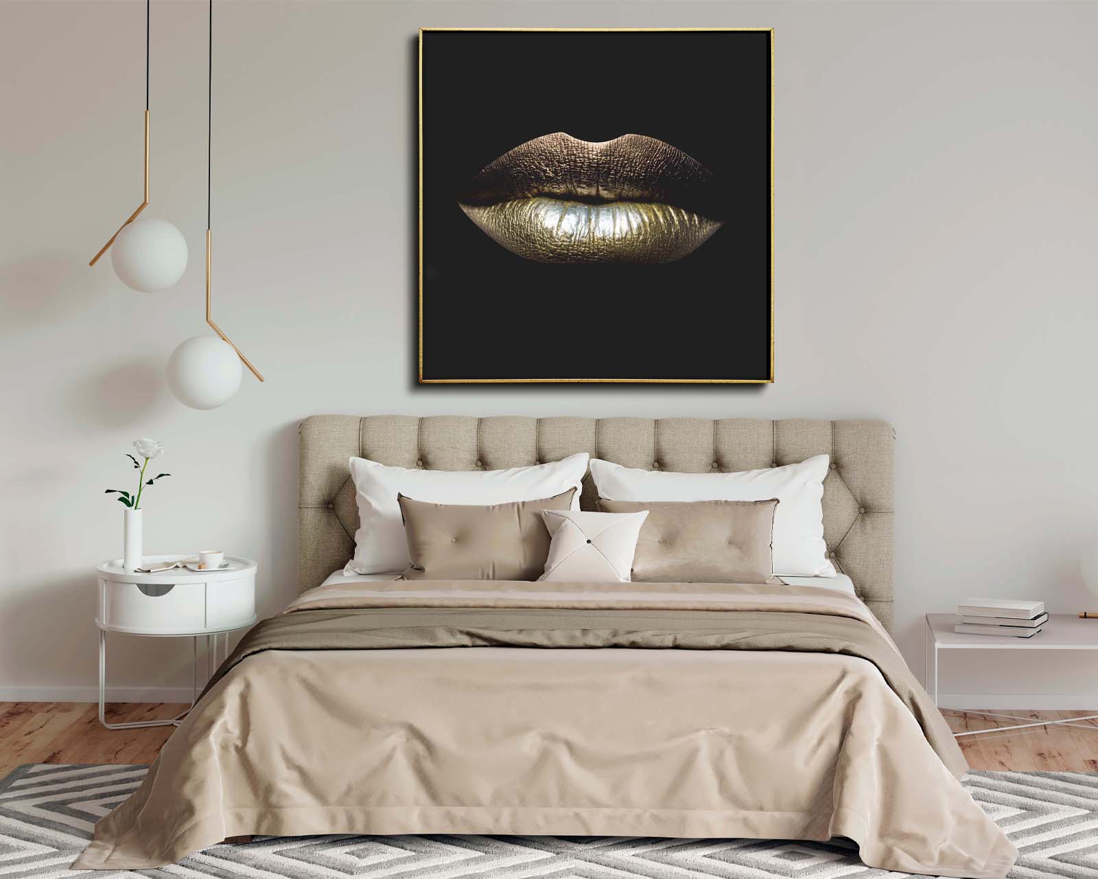 Foto 2 | Cuadro Decorativo Canvas Art Bonito Labios Dorados Milticolor