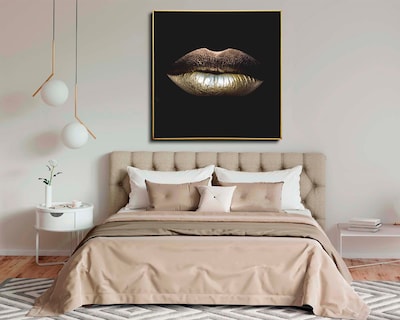 Foto 2 | Cuadro Decorativo Canvas Art Bonito Labios Dorados Milticolor