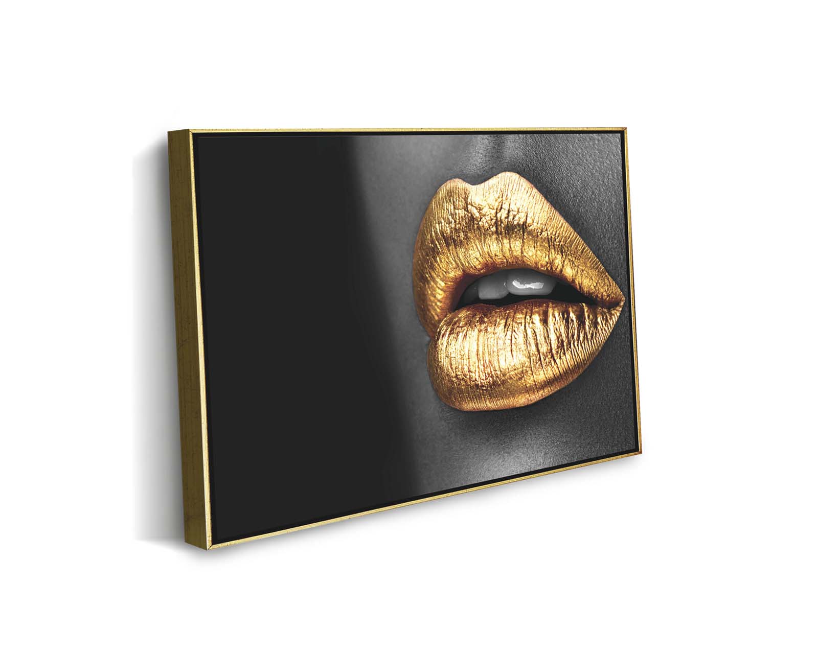 Foto 2 pulgar | Cuadro Decorativo Canvas Art Labios Brillantes Dorado