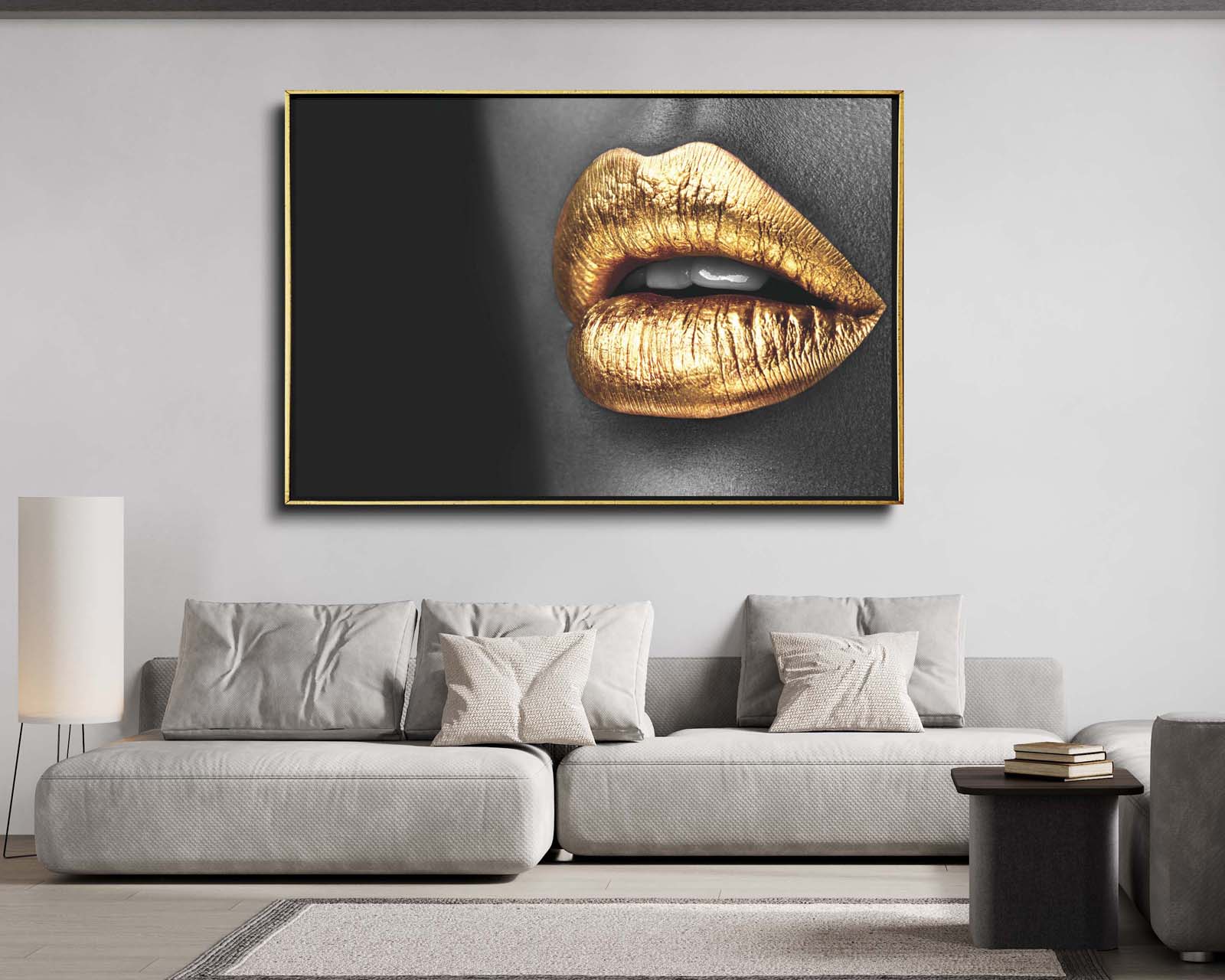 Foto 2 | Cuadro Decorativo Canvas Art Labios Brillantes Dorado