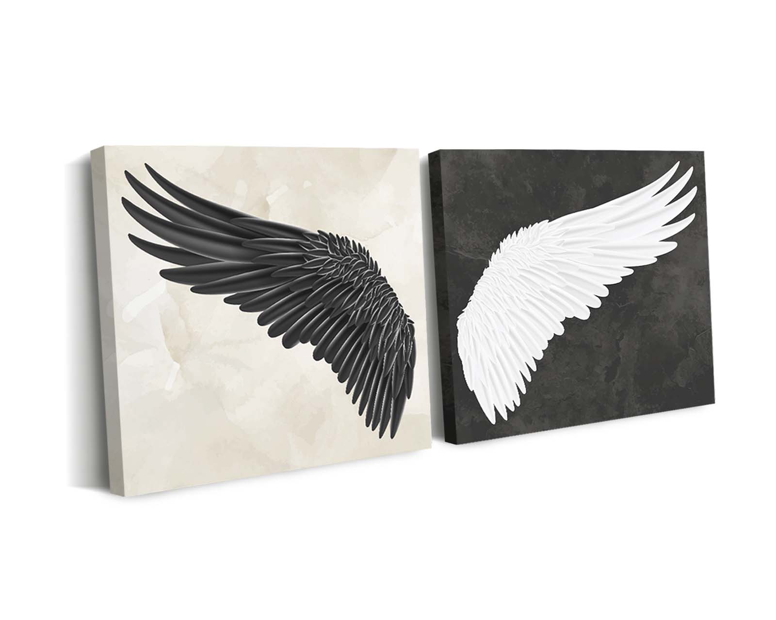 Set 2 Cuadros Decorativos Canvas Art Alas Realistas Duales