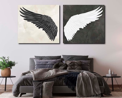 Foto 2 | Set 2 Cuadros Decorativos Canvas Art Alas Realistas Duales