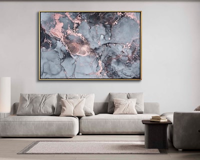 Foto 2 | Cuadro Decorativo Canvas Art Mármol Gris con Rosa