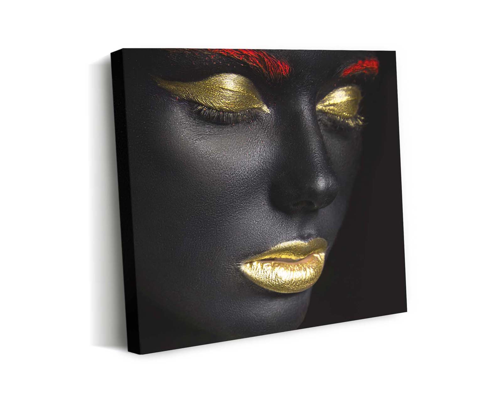 Cuadro Decorativo Canvas Art Párpados y Labios Dorados