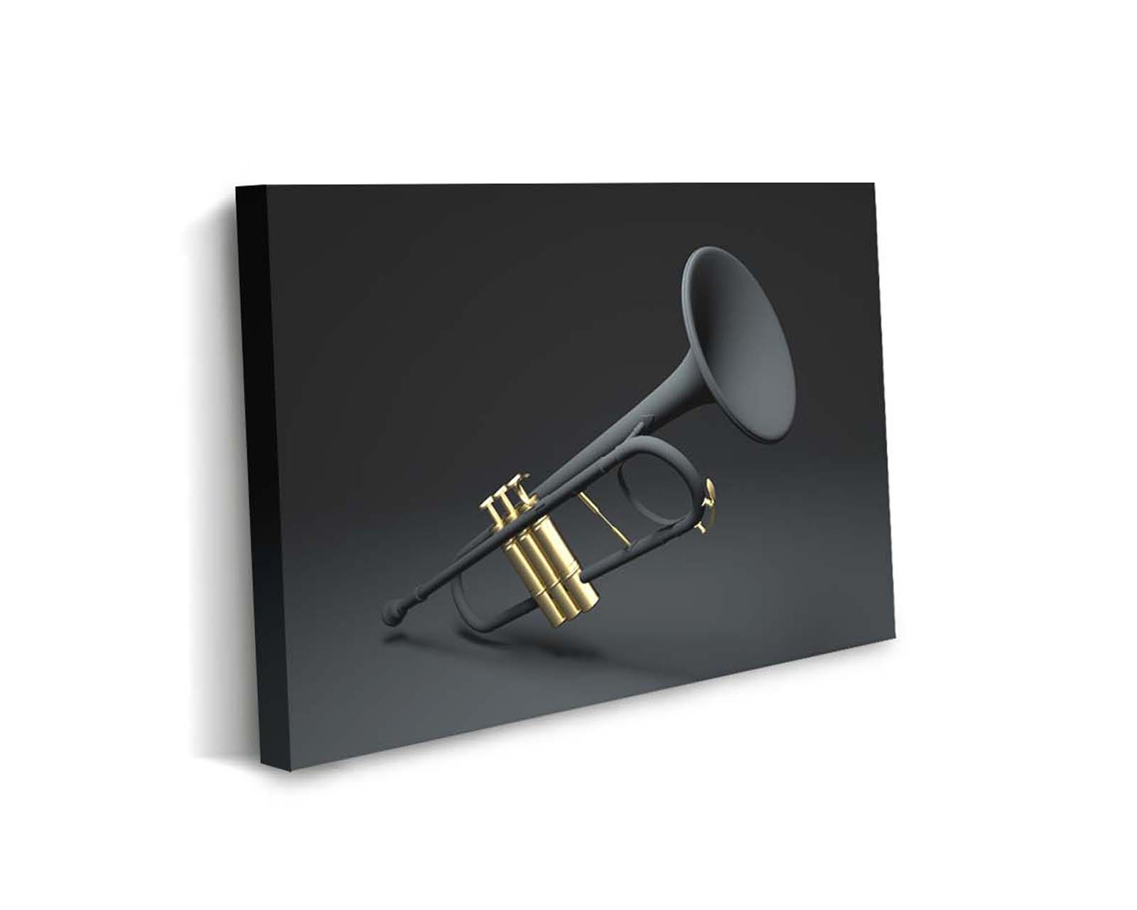 Foto 2 pulgar | Cuadro Decorativo Canvas Art Trompeta 3D Negro