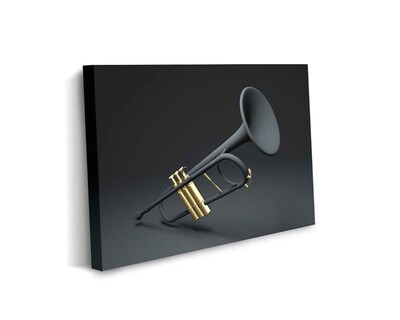 Foto 1 | Cuadro Decorativo Canvas Art Trompeta 3D Negro