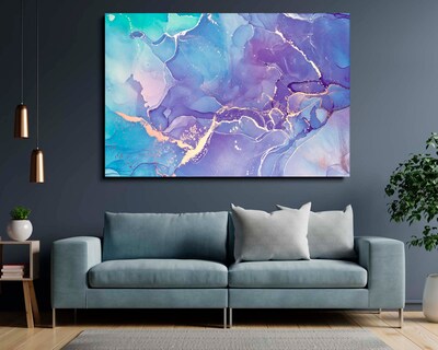 Foto 2 | Cuadro Decorativo Canvas Art Mármol Abstracto Morado