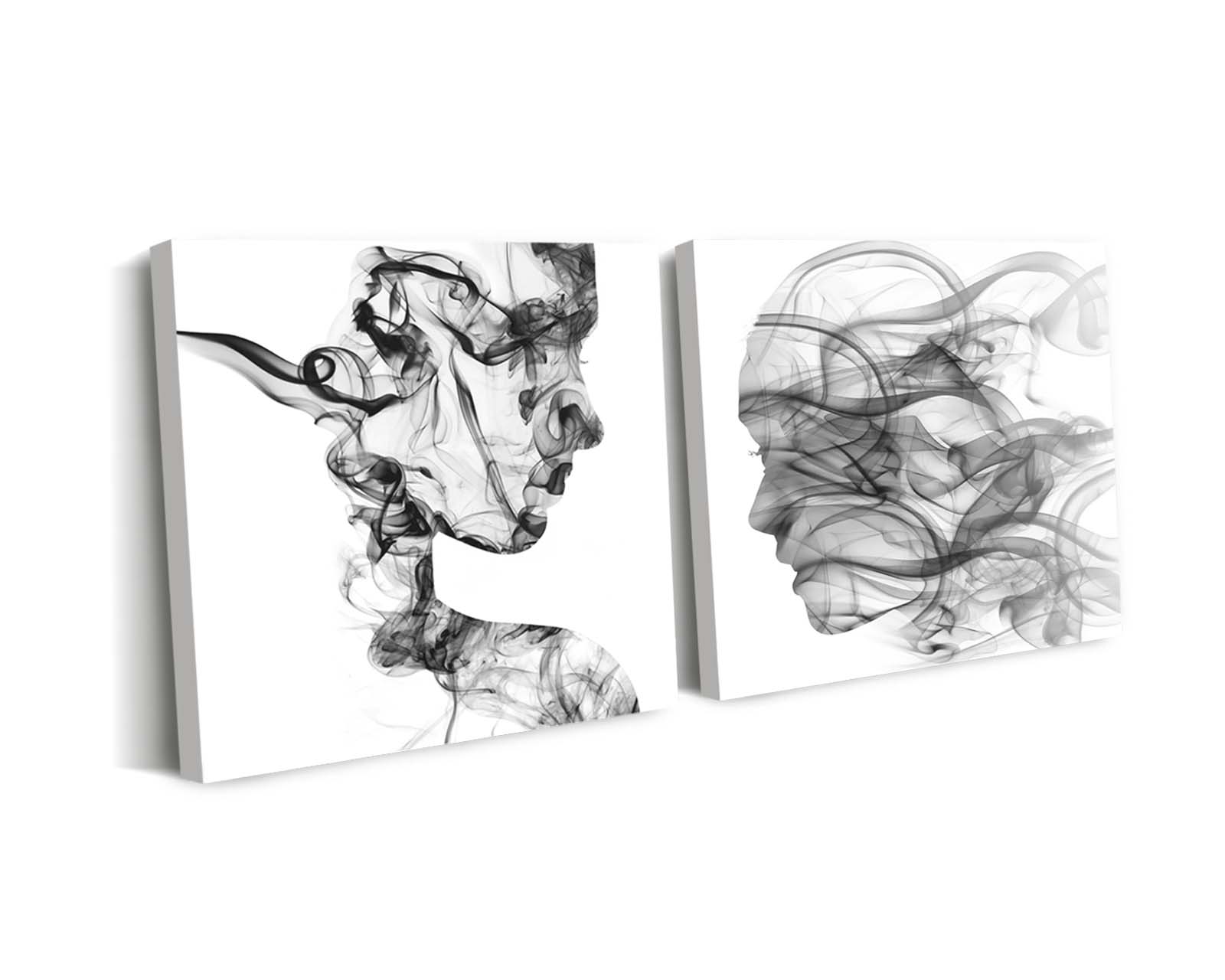 Set 2 Cuadros Decorativos Canvas Art Figuras Humanas de Humo