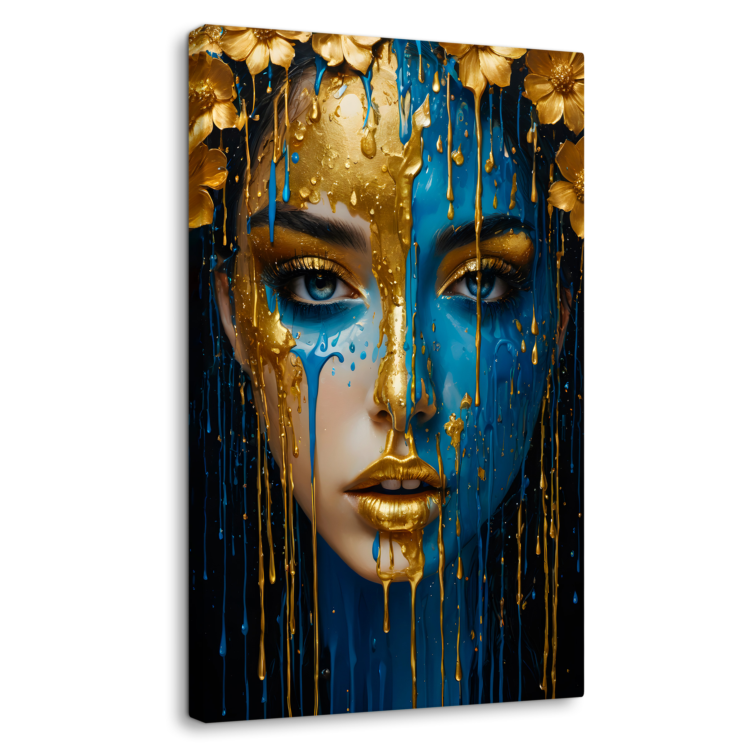 Cuadro Decorativo Canvas Rostro Multicolor 60x90