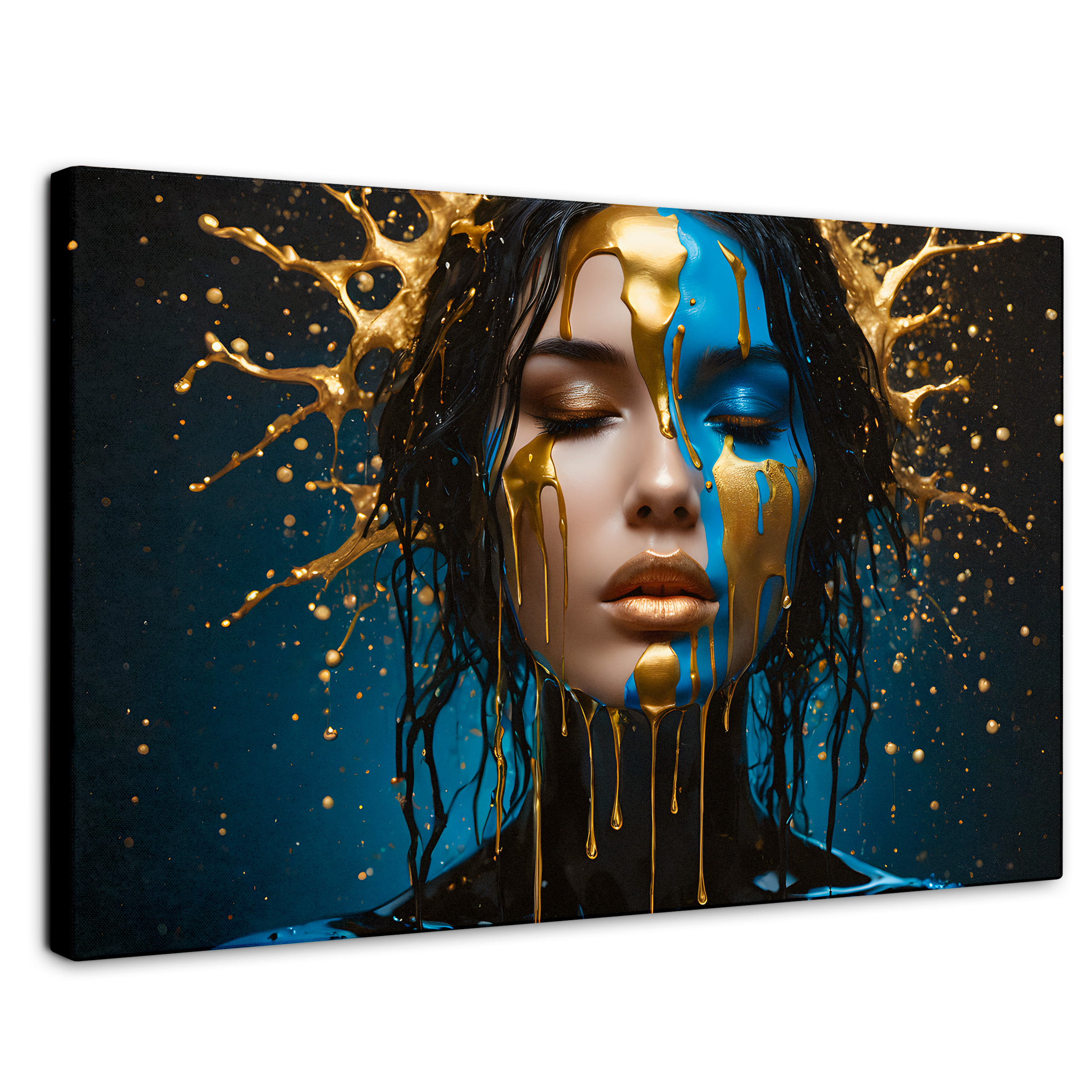 Cuadro Decorativo Canvas Nocturno Dorado 90x60