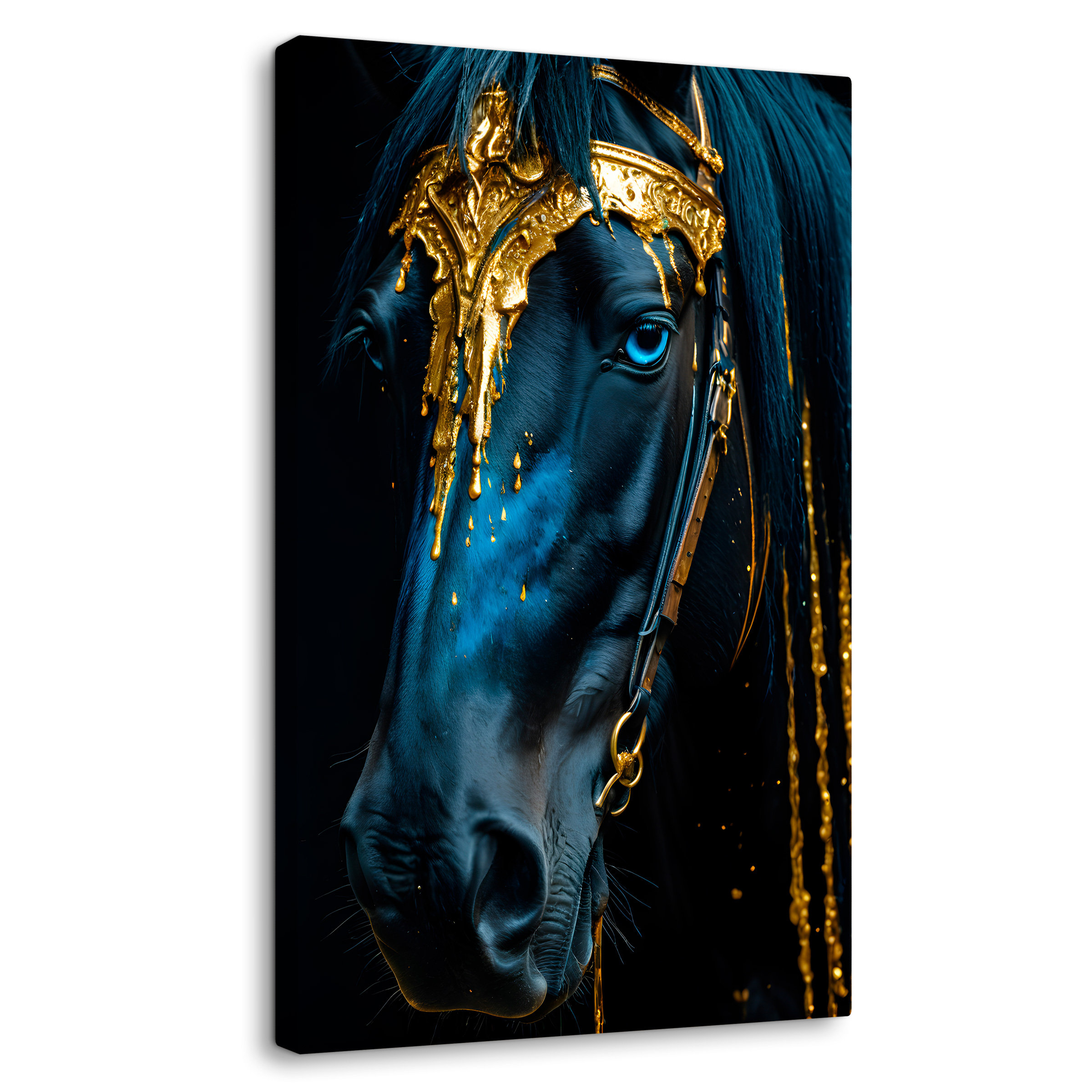 Cuadro Decorativo Canvas Caballo Ojos Azules 60x90