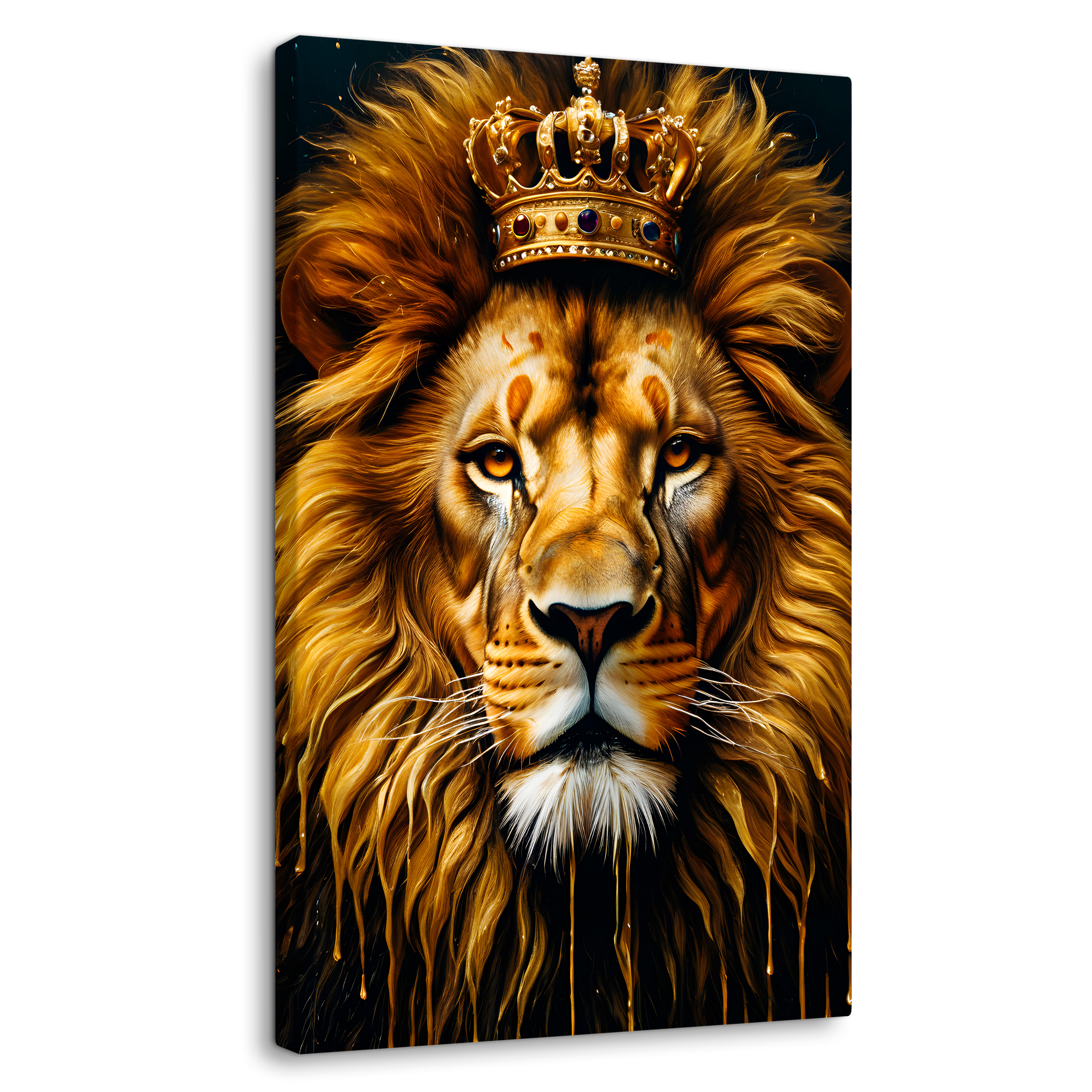 Foto 2 pulgar | Cuadro Decorativo Canvas Rey Furia Dorada 60x90