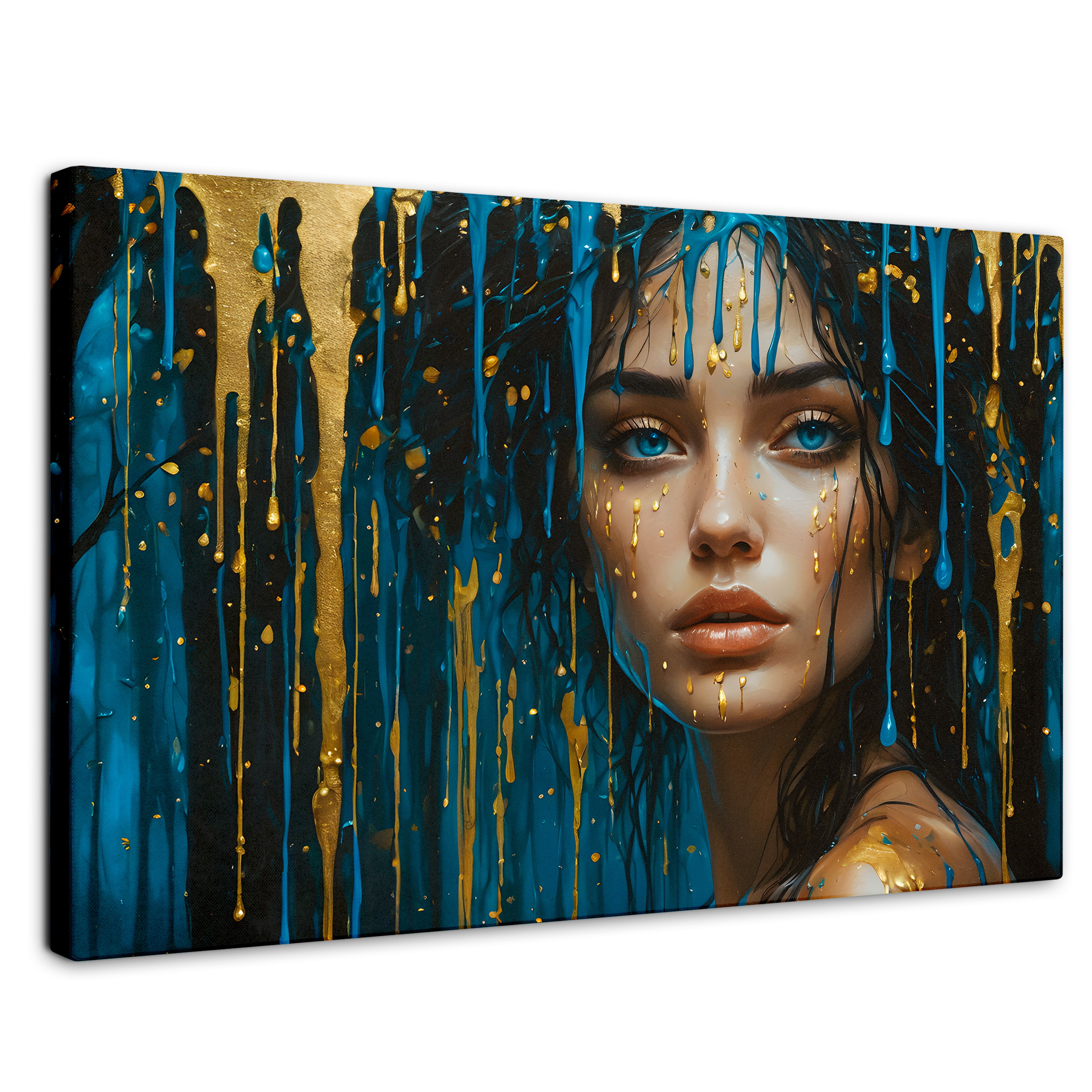 Cuadro Decorativo Canvas Reflejos Dorados 90x60