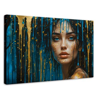 Foto 1 | Cuadro Decorativo Canvas Reflejos Dorados 90x60