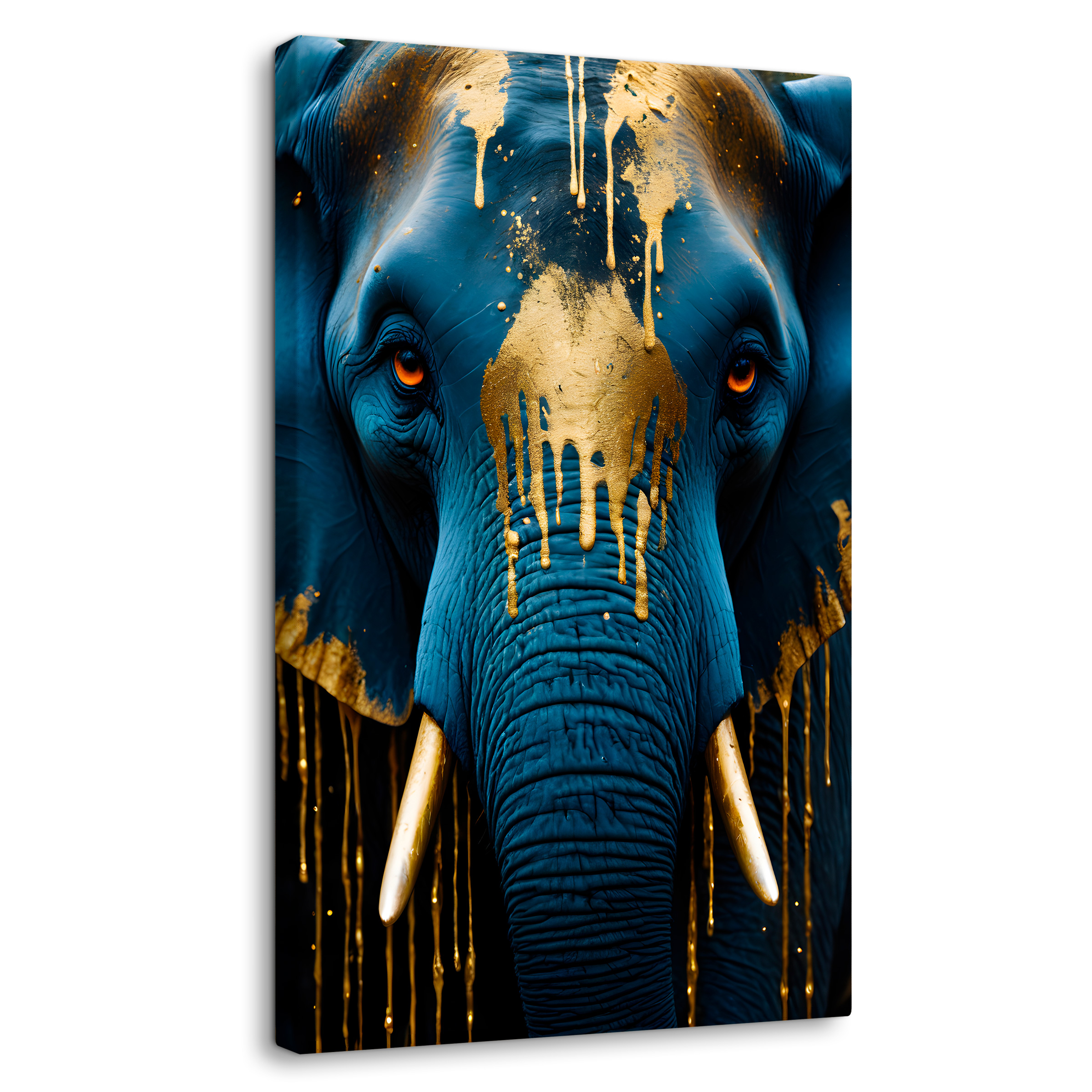 Foto 2 pulgar | Cuadro Decorativo Canvas Elefante Dorado 60x90