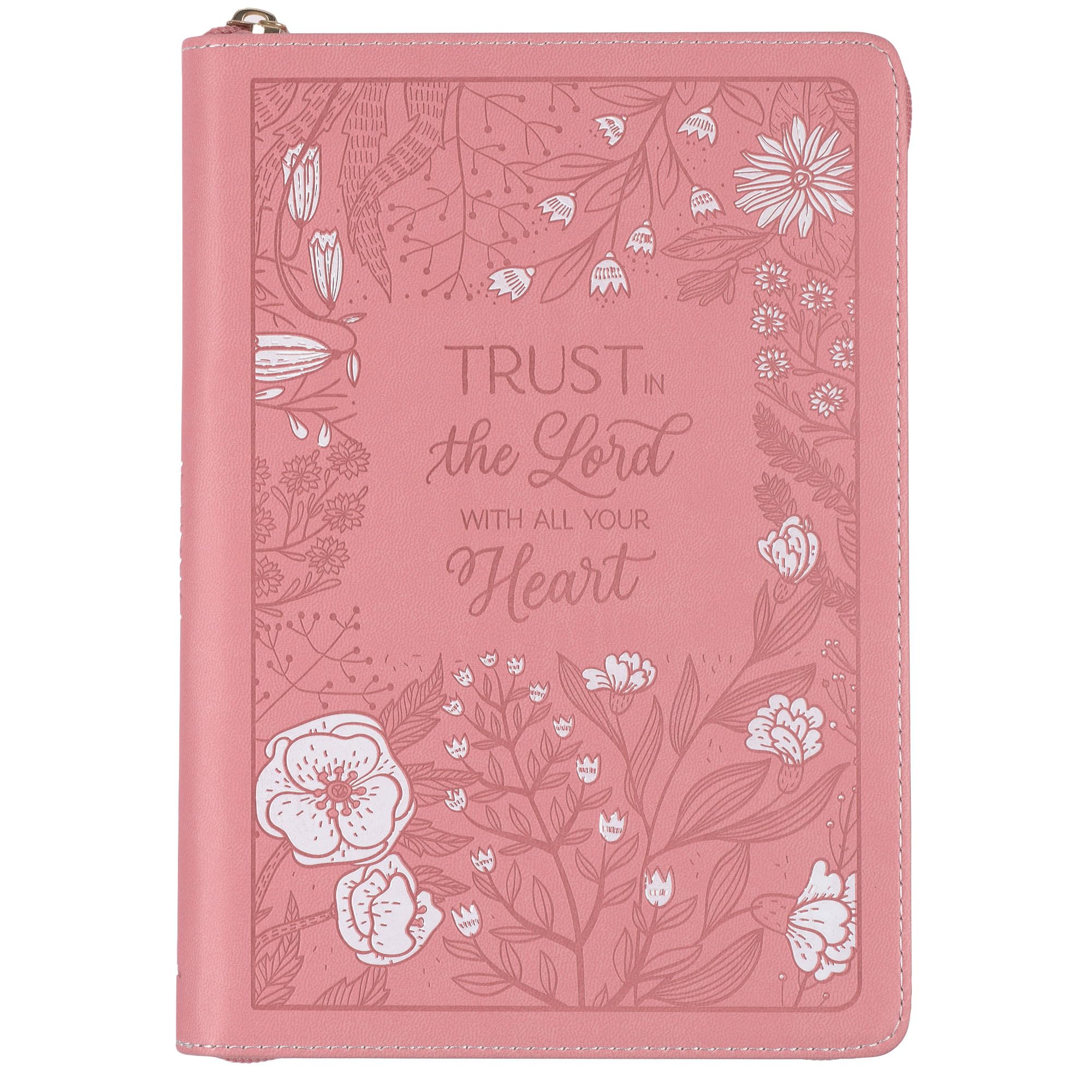 Journal Christian Art Gifts De Piel Vegana Rosa Con Cremallera - Venta Internacional.