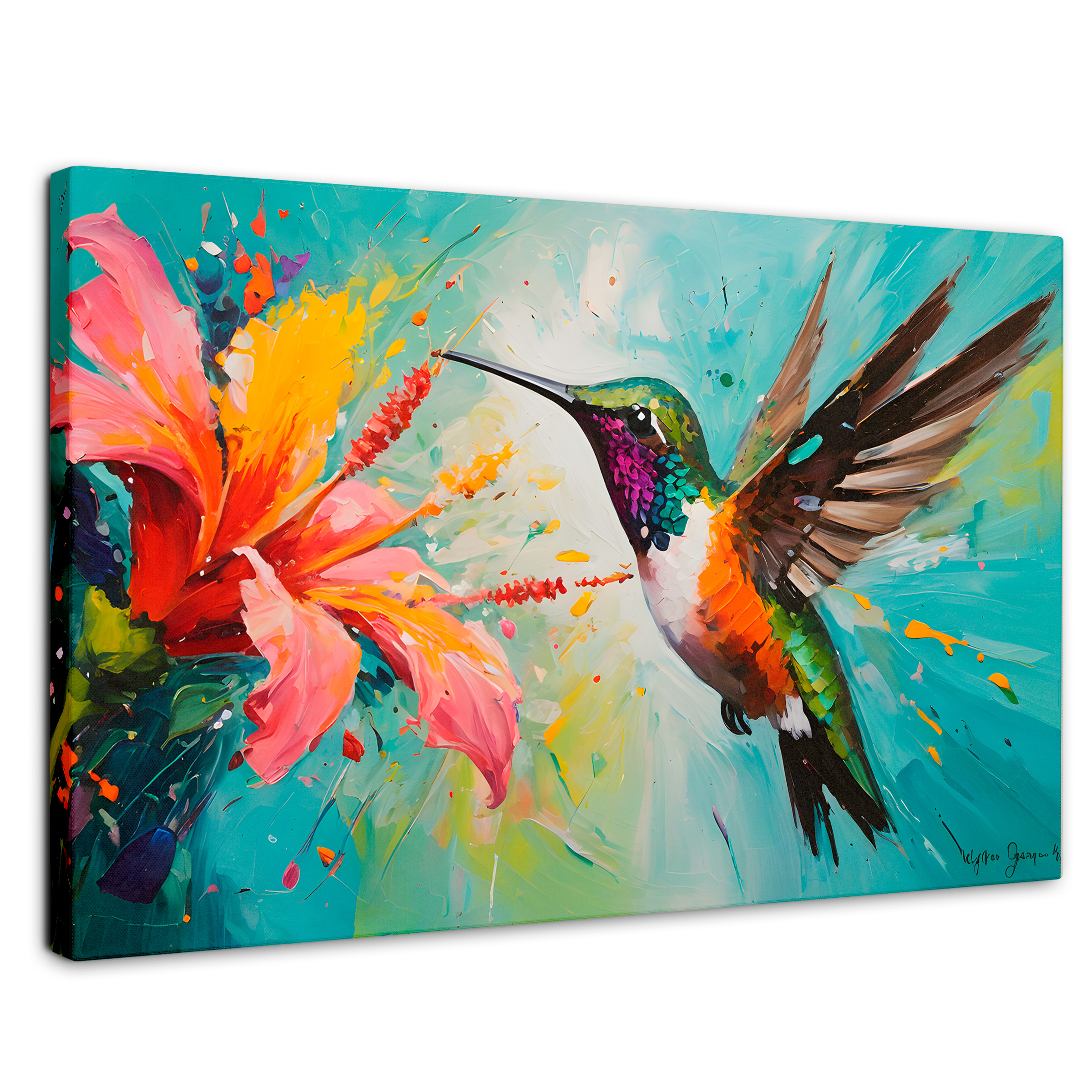 Foto 2 pulgar | Cuadro Decorativo Canvas Colibrí Polinizador 90x60