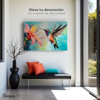 Foto 3 | Cuadro Decorativo Canvas Colibrí Polinizador 90x60