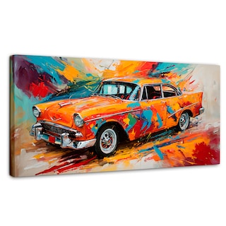 Foto 1 | Cuadro Decorativo Canvas Auto Retro Colorido 120x60
